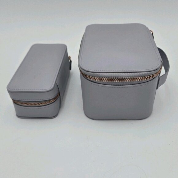 Rachel Zoe Travel Cases Makeup Case Jewelry Case Purple Gold EUC Set Of Two Zip - Picture 8 of 9